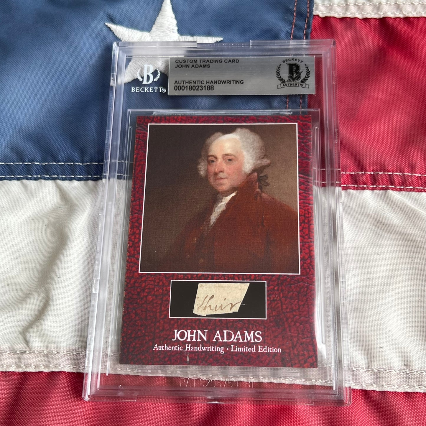 John Adams Beckett Encapsulated Handwriting Removed from an Autograph Document Signed