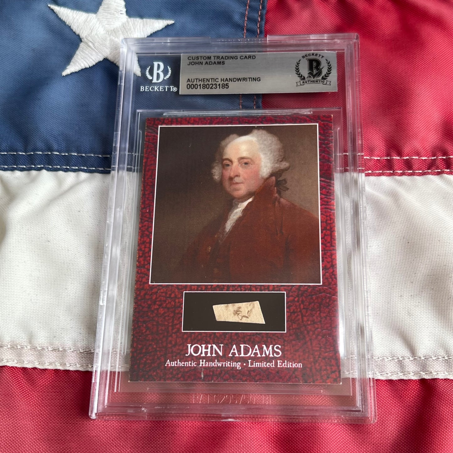 John Adams Beckett Encapsulated Handwriting Removed from an Autograph Document Signed