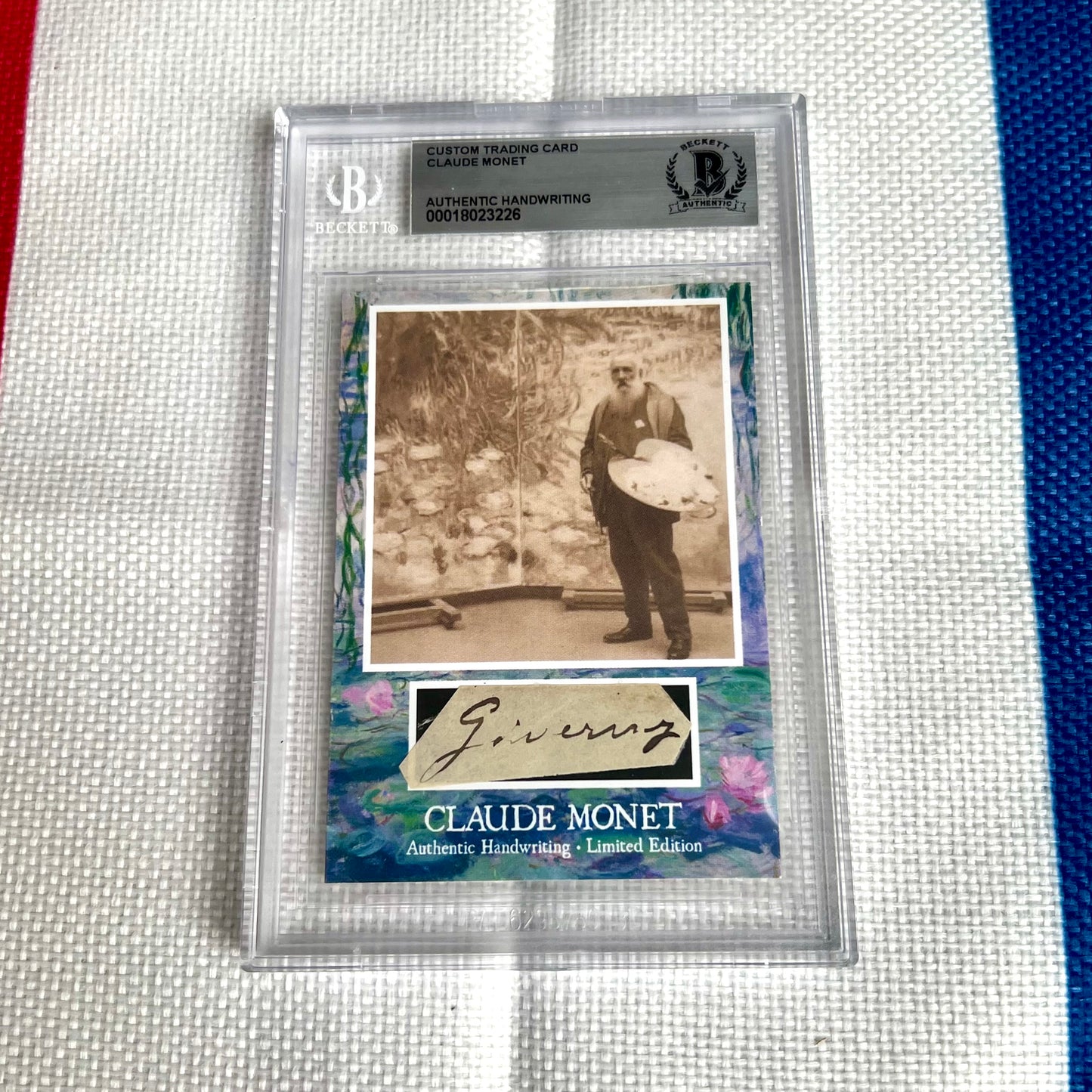 Claude Monet Beckett Encapsulated Handwriting Removed from an Autograph Document Signed
