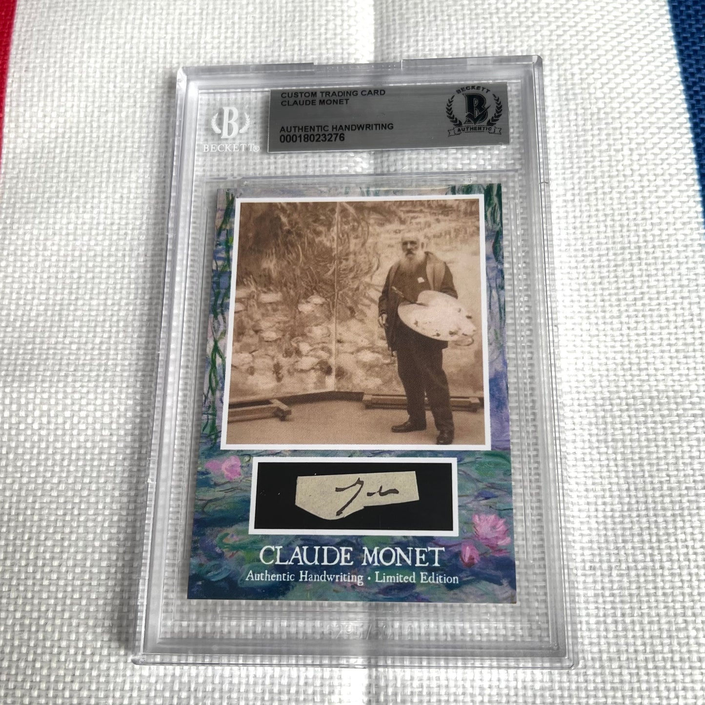 Claude Monet Beckett Encapsulated Handwriting Removed from an Autograph Document Signed