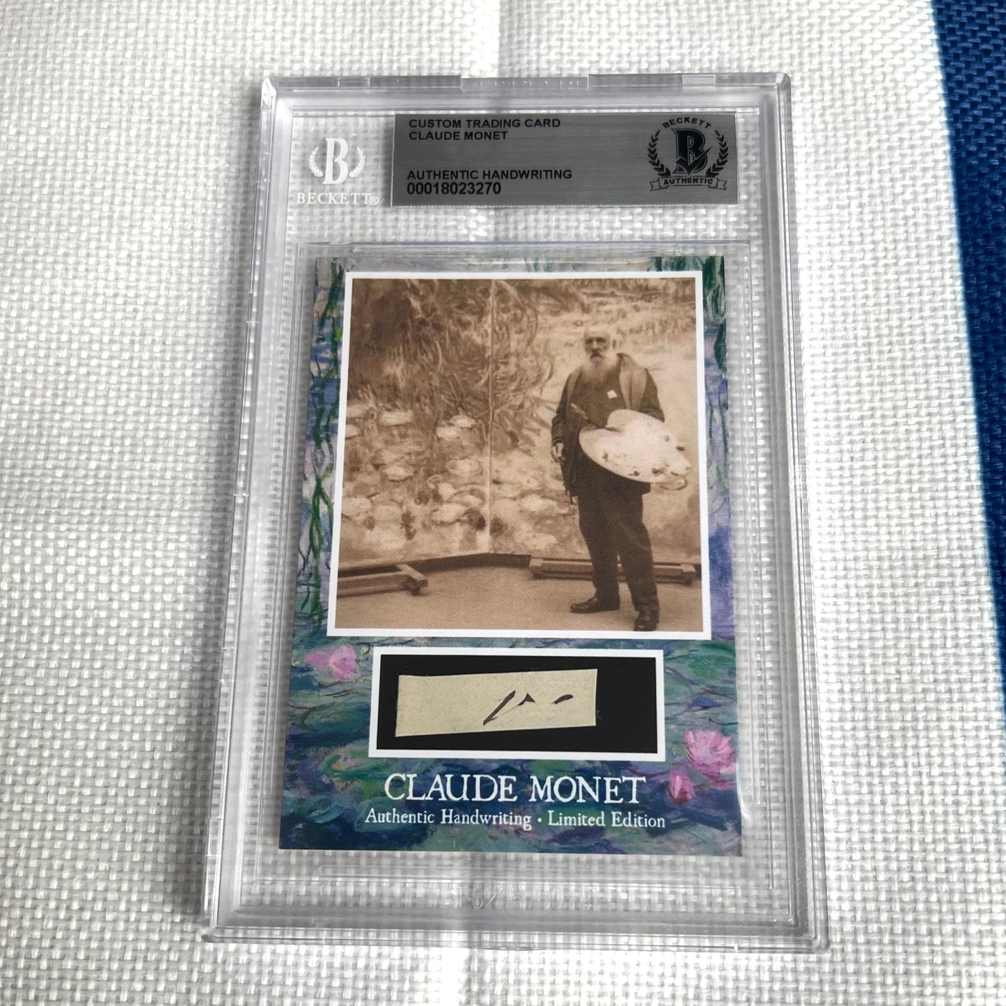 Claude Monet Beckett Encapsulated Handwriting Removed from an Autograph Document Signed