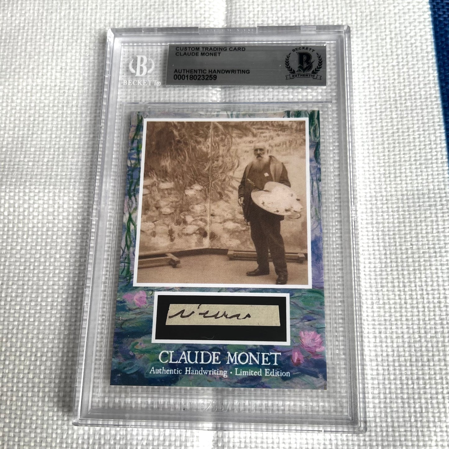 Claude Monet Beckett Encapsulated Handwriting Removed from an Autograph Document Signed