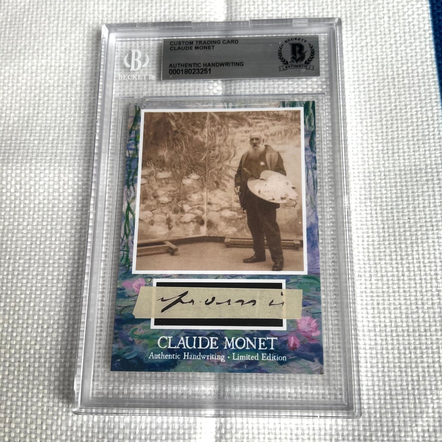 Claude Monet Beckett Encapsulated Handwriting Removed from an Autograph Document Signed