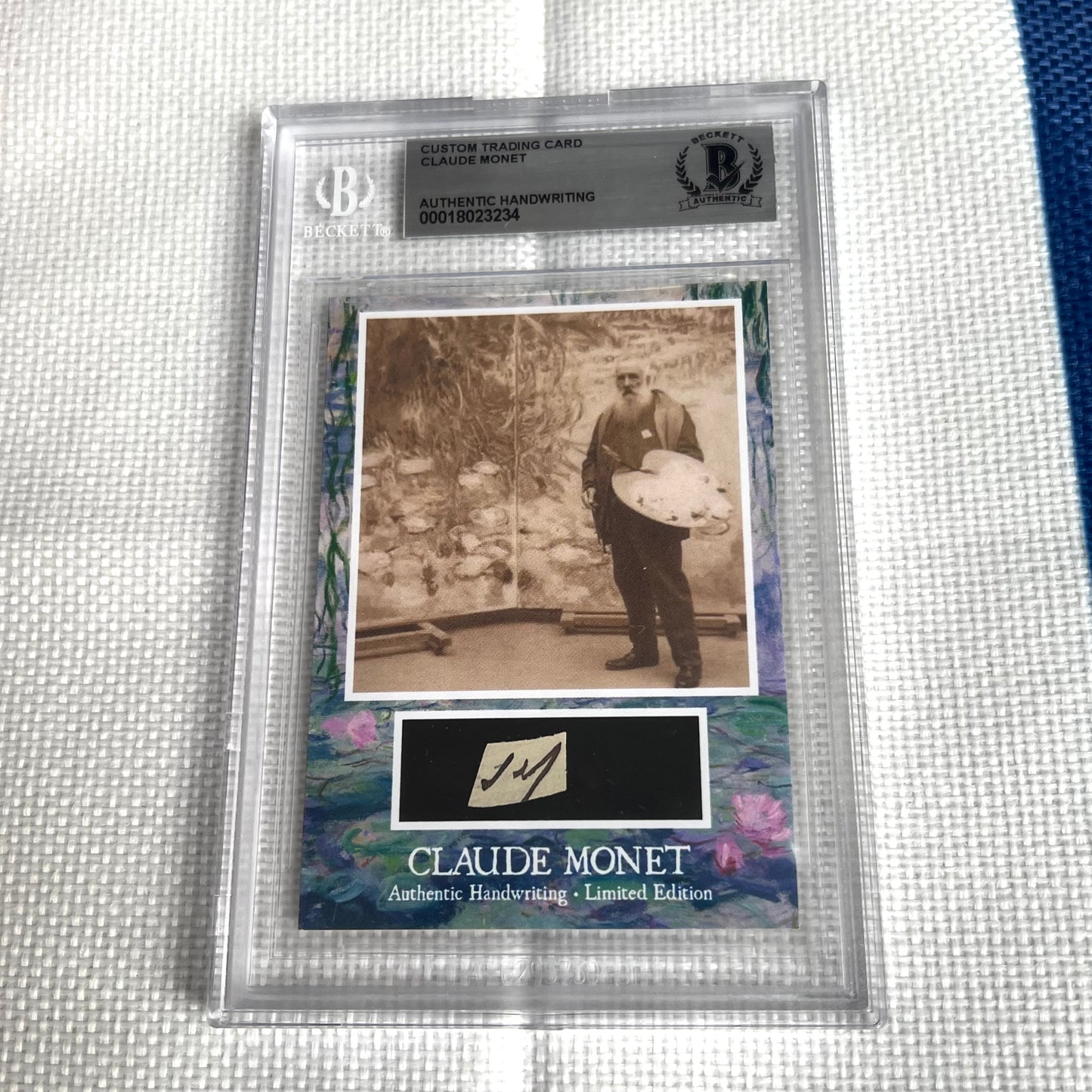 Claude Monet Beckett Encapsulated Handwriting Removed from an Autograph Document Signed