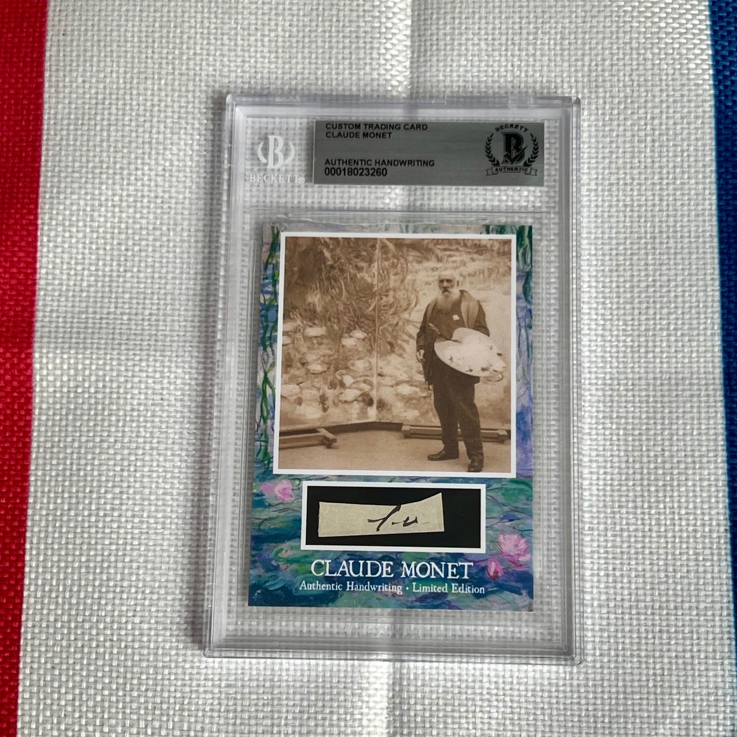 Claude Monet Beckett Encapsulated Handwriting Removed from an Autograph Document Signed