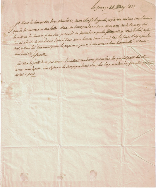 Marquis De Lafayette Original Document