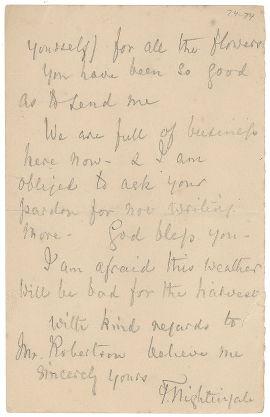 Florence Nightingale Original Document