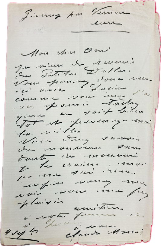 Claude Monet Original Document