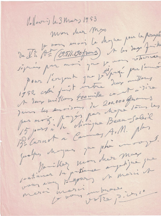 Pablo Picasso Original Document