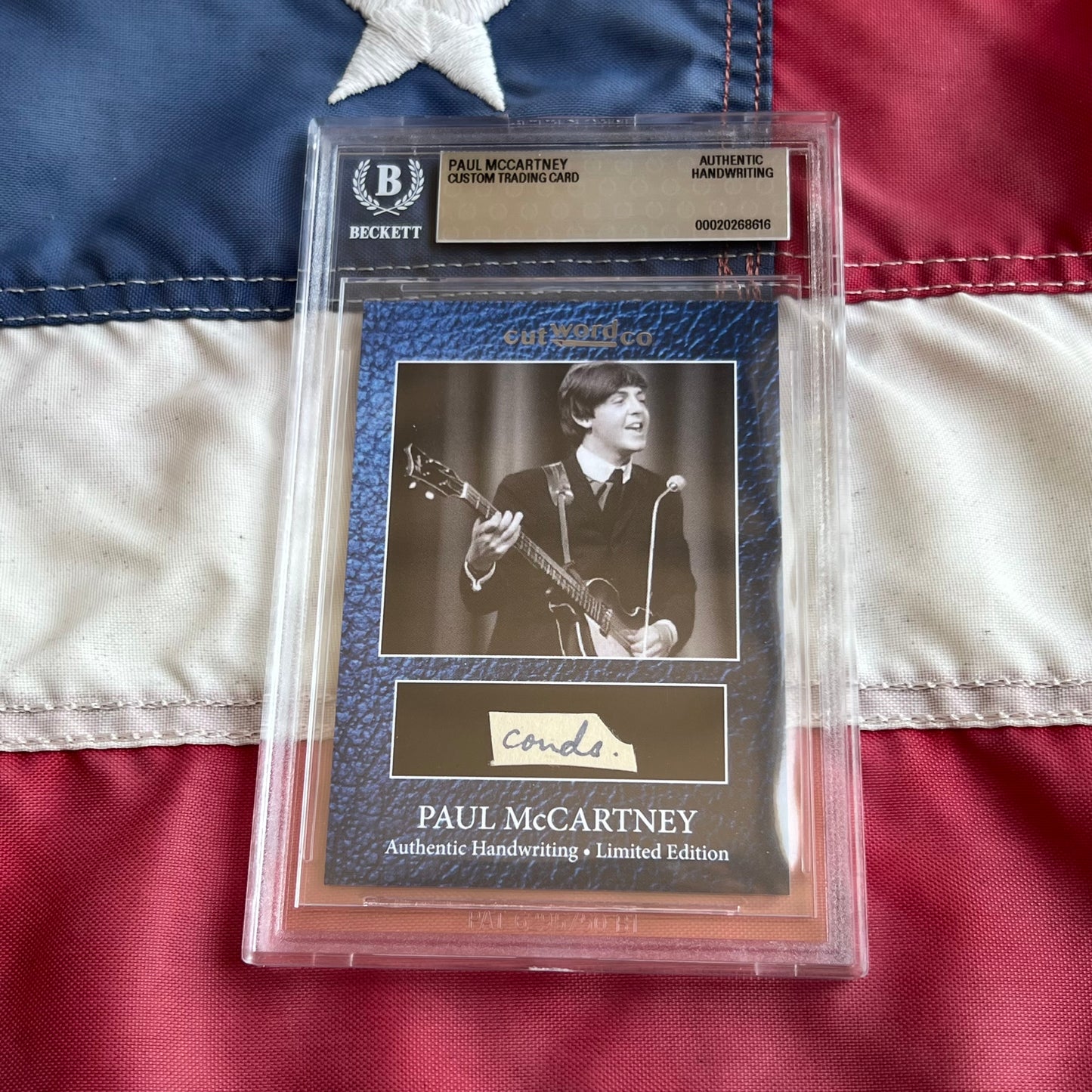 Paul McCartney Beckett Encapsulated Handwriting Removed From His Highschool Notebook
