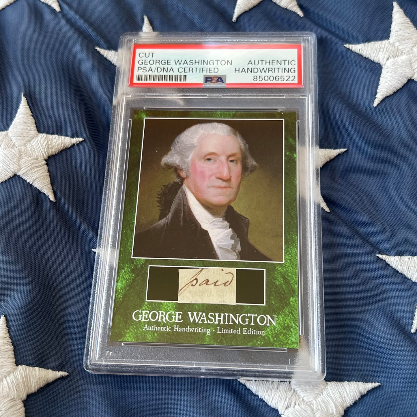 George Washington PSA/DNA Encapsulated Handwriting Removed from an Autograph Letter Signed