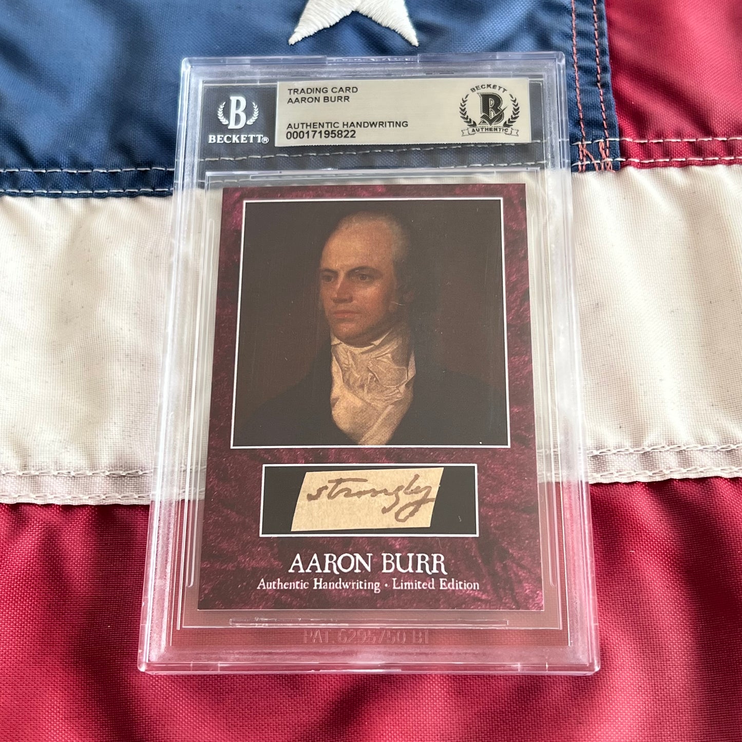 Aaron Burr Beckett Encapsulated Handwriting Removed from an Autograph Letter Signed