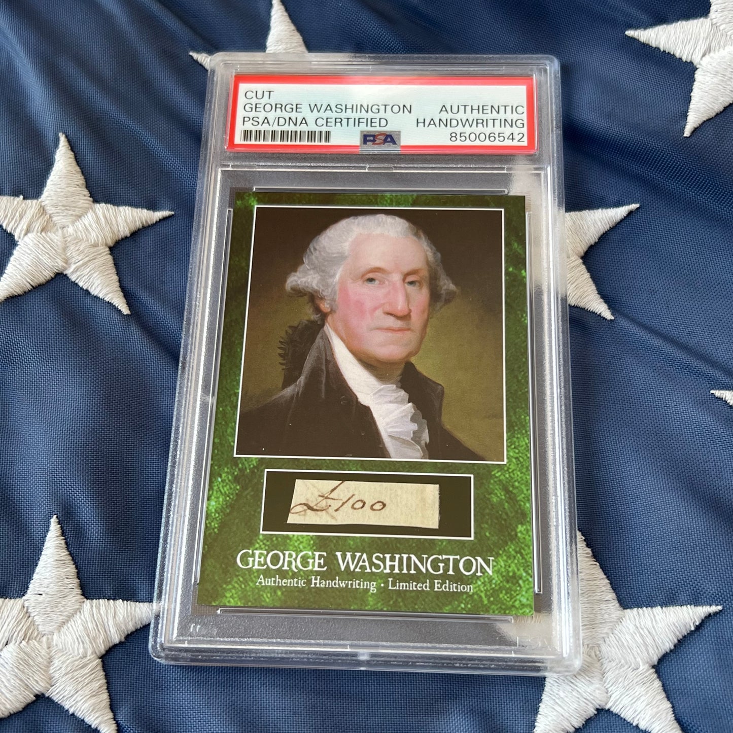 George Washington PSA/DNA Encapsulated Handwriting Removed from an Autograph Letter Signed