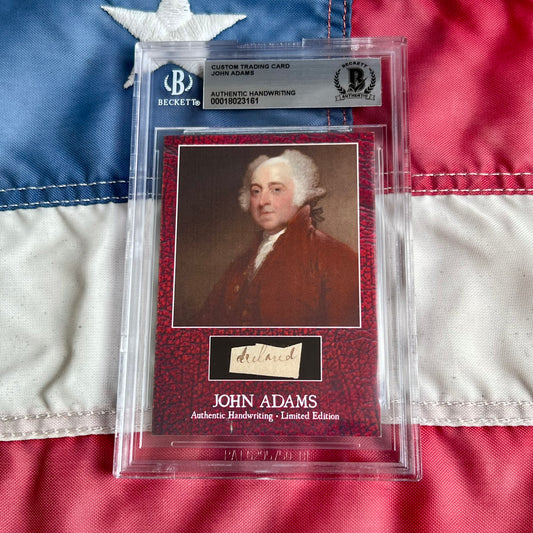 John Adams Beckett Encapsulated Handwriting Removed from an Autograph Document Signed