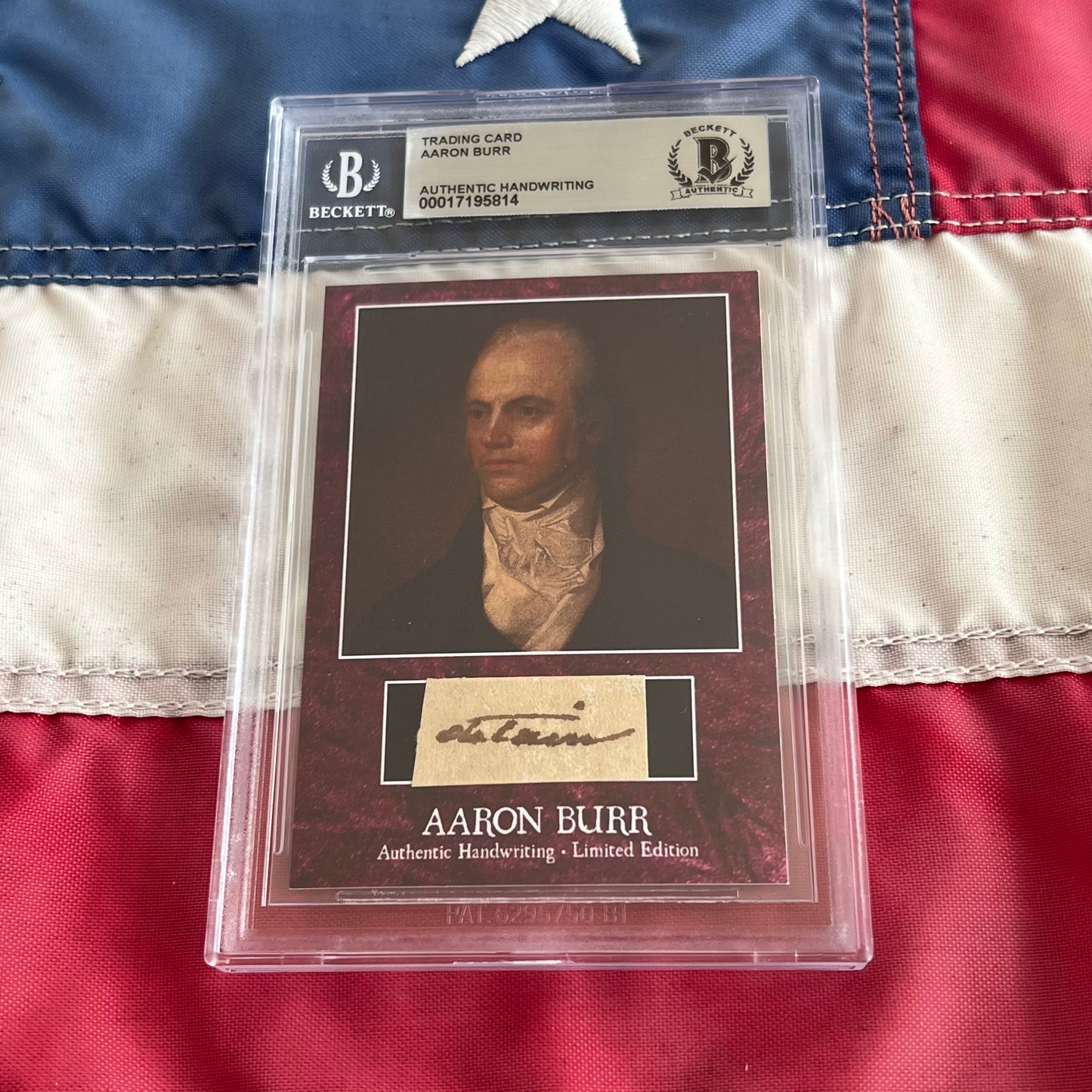 Aaron Burr Beckett Encapsulated Handwriting Removed from an Autograph Letter Signed