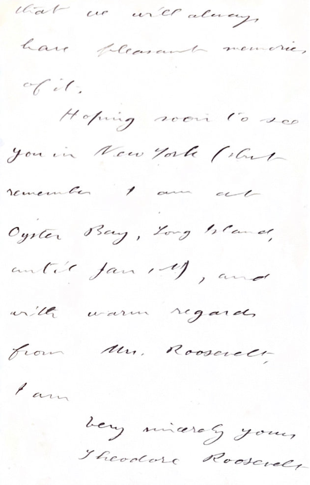 Theodore Roosevelt Beckett Encapsulated Handwriting Removed from an Autograph Letter Signed