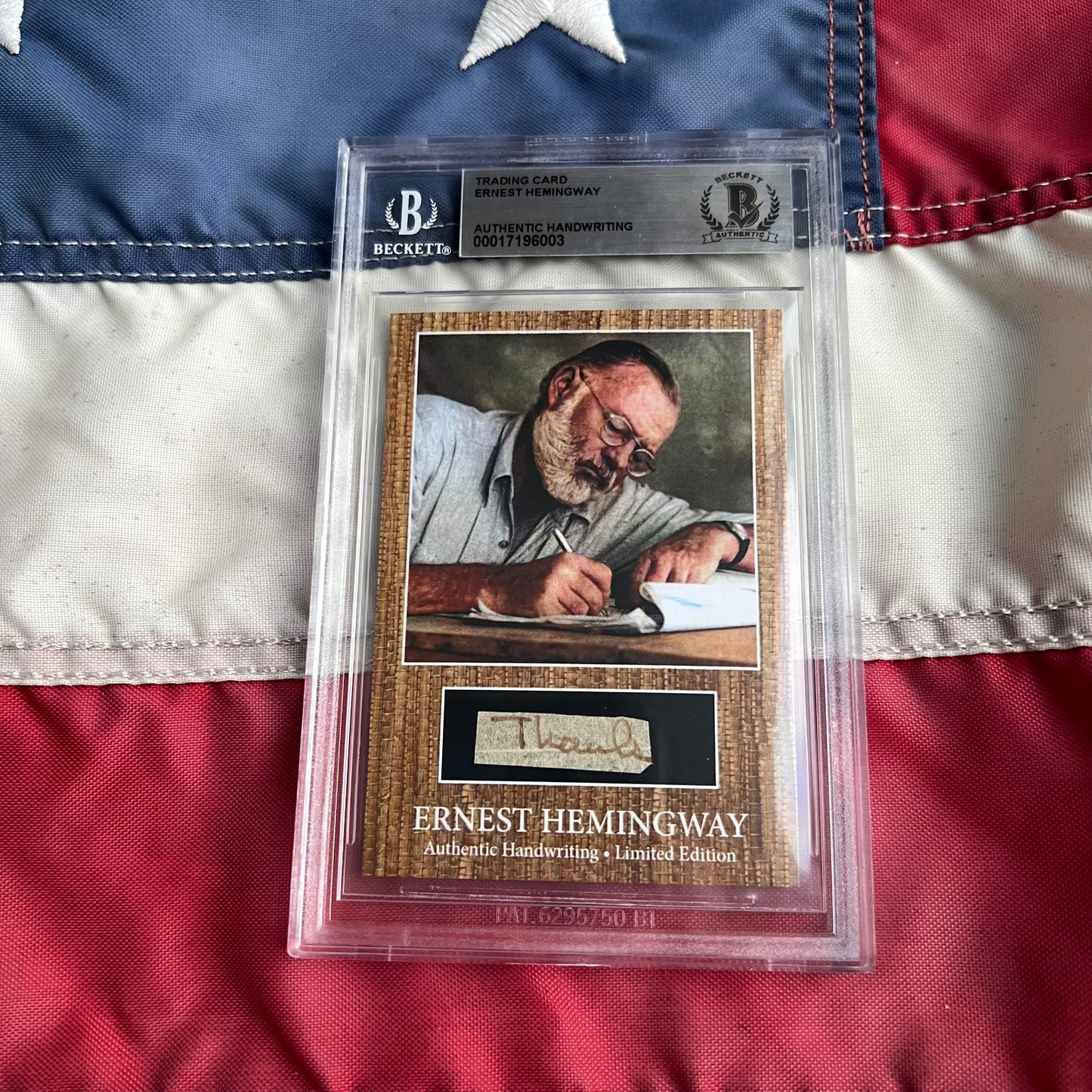 Ernest Hemingway Beckett Encapsulated Handwriting Removed from an Autograph Letter Signed