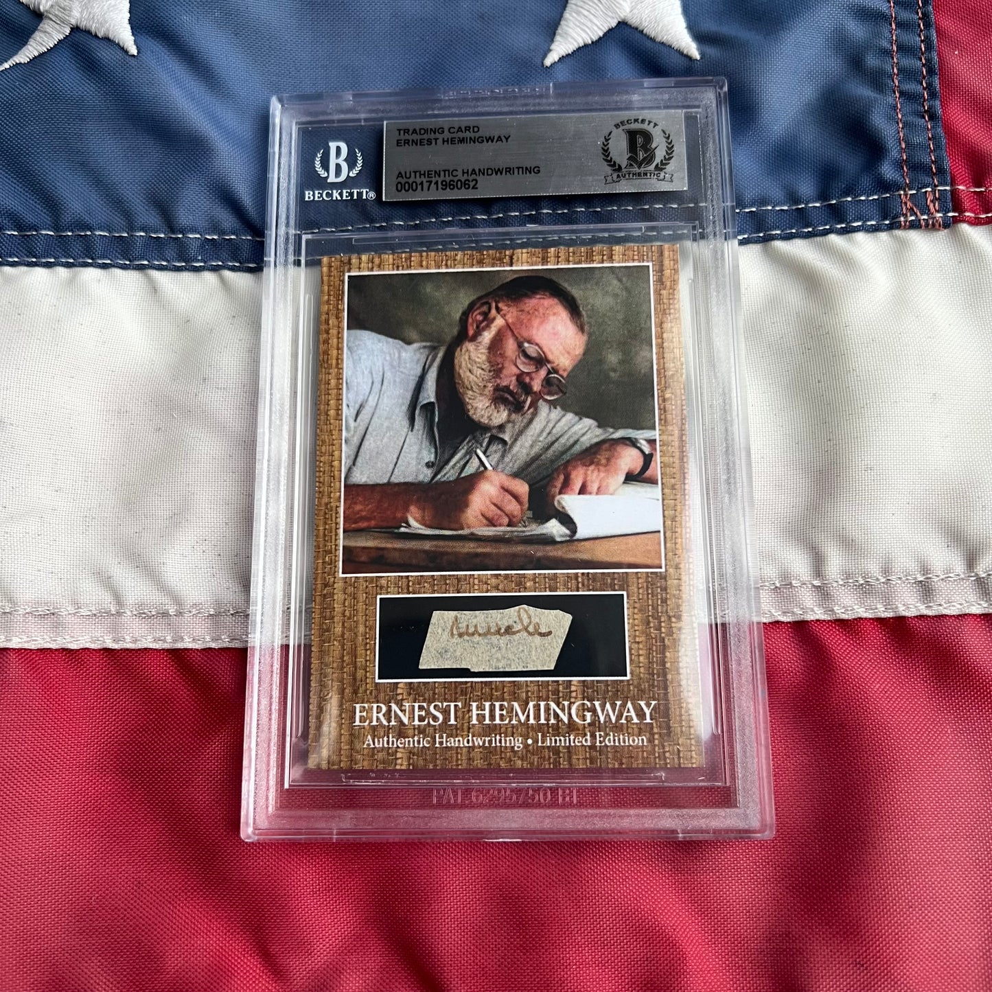 Ernest Hemingway Beckett Encapsulated Handwriting Removed from an Autograph Letter Signed