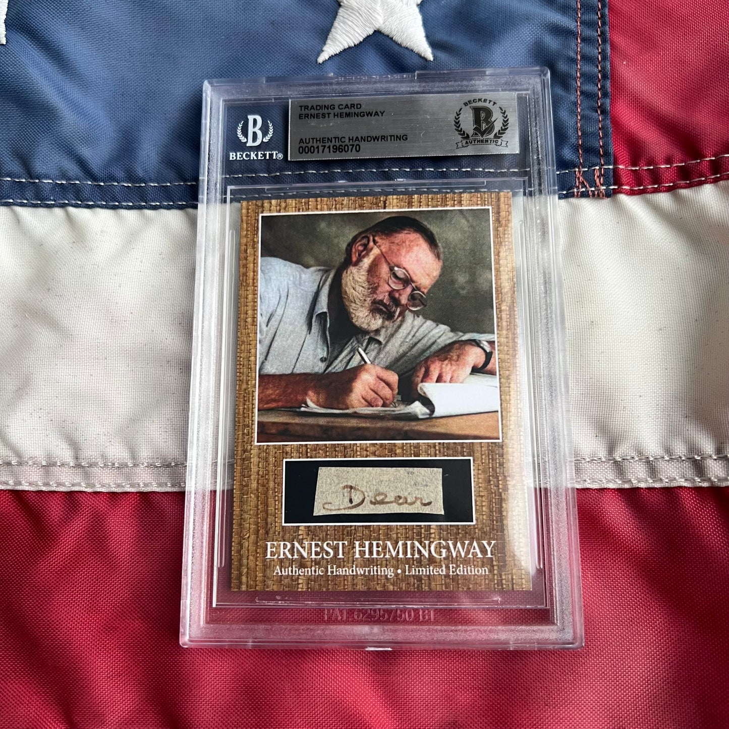 Ernest Hemingway Beckett Encapsulated Handwriting Removed from an Autograph Letter Signed