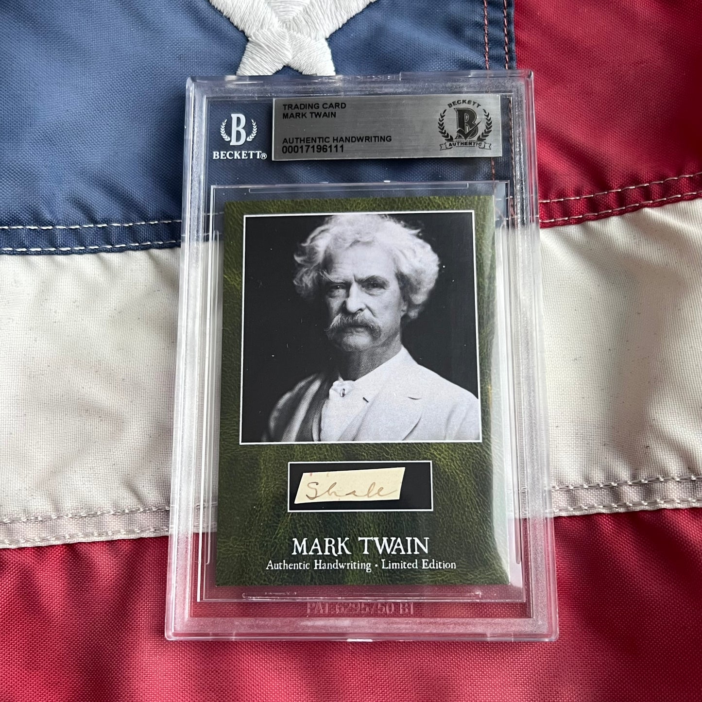 Mark Twain / Samuel L. Clemens Beckett Encapsulated Handwriting Removed from an Autograph Letter Signed