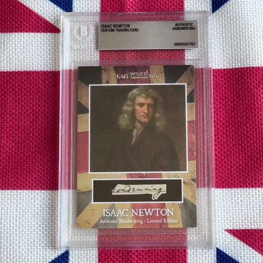 Isaac Newton Beckett Encapsulated Handwriting Removed from an Autograph Manuscript