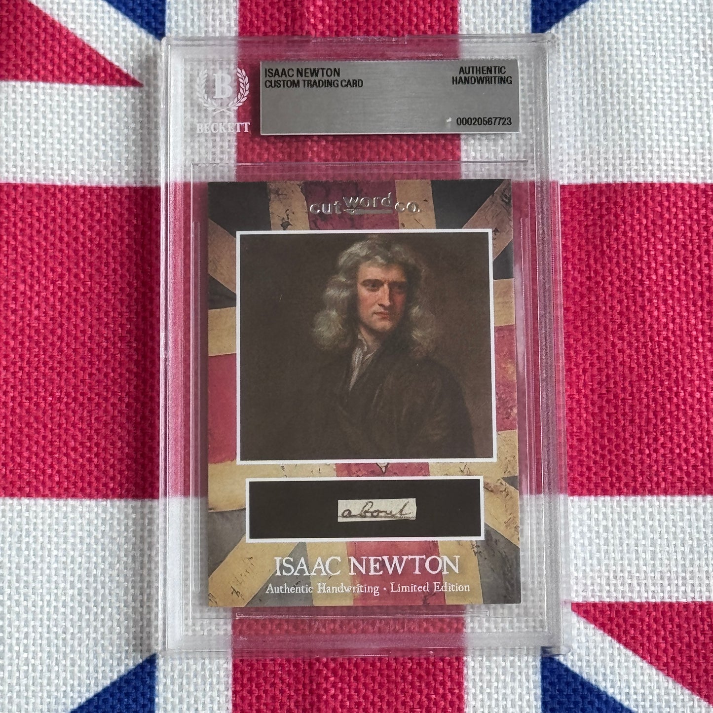 Isaac Newton Beckett Encapsulated Handwriting Removed from an Autograph Manuscript
