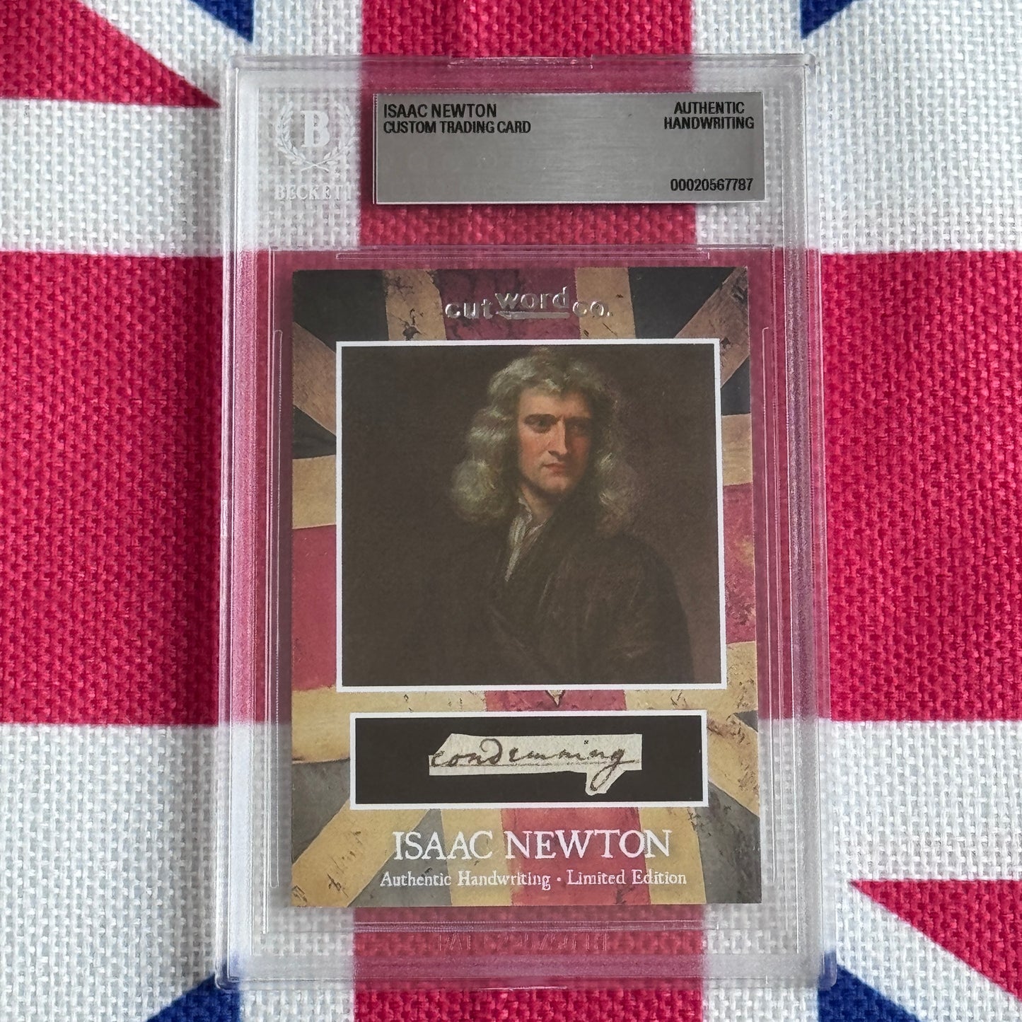 Isaac Newton Beckett Encapsulated Handwriting Removed from an Autograph Manuscript