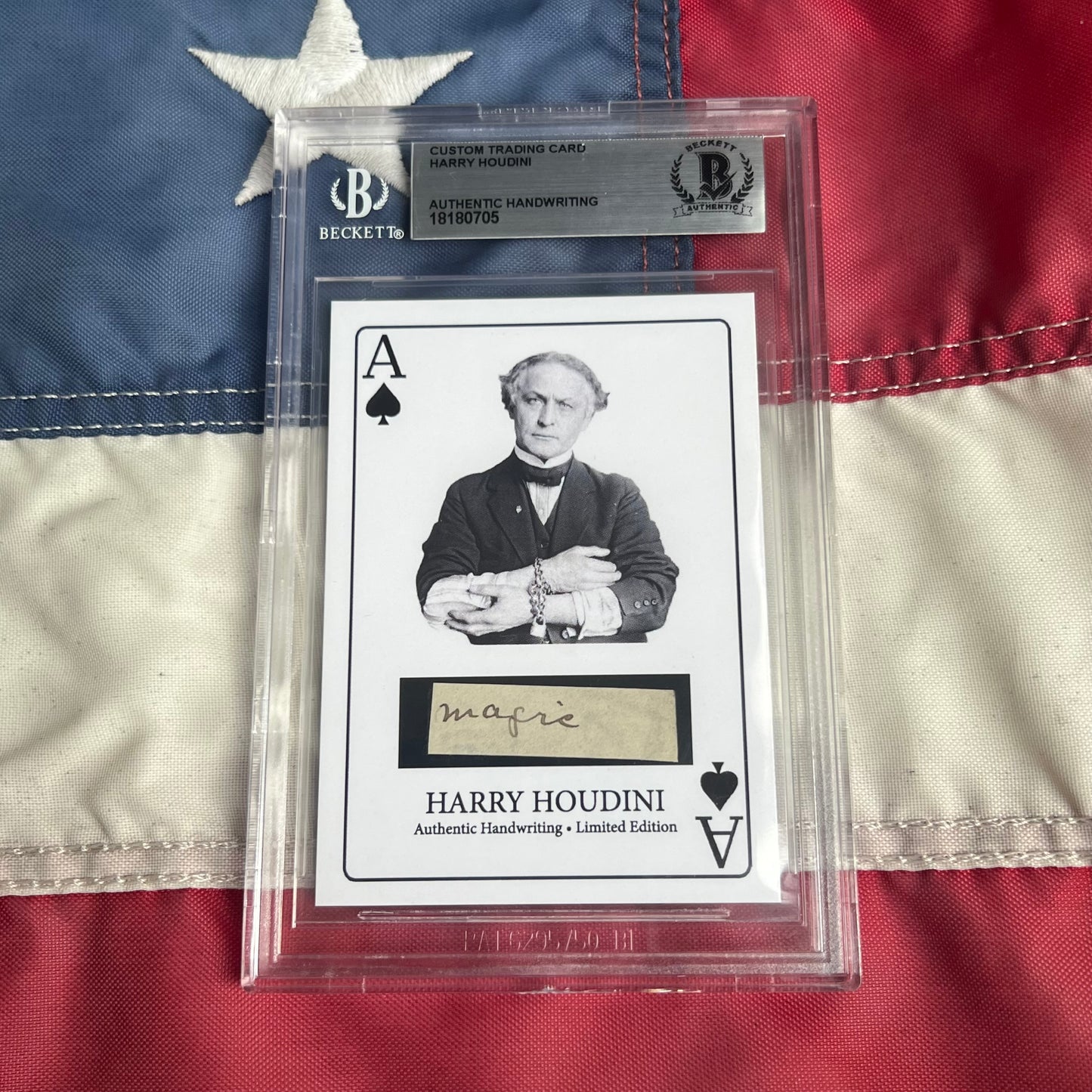 Harry Houdini Handwritten Word Cut from a Autograph Letter Signed Beckett BAS