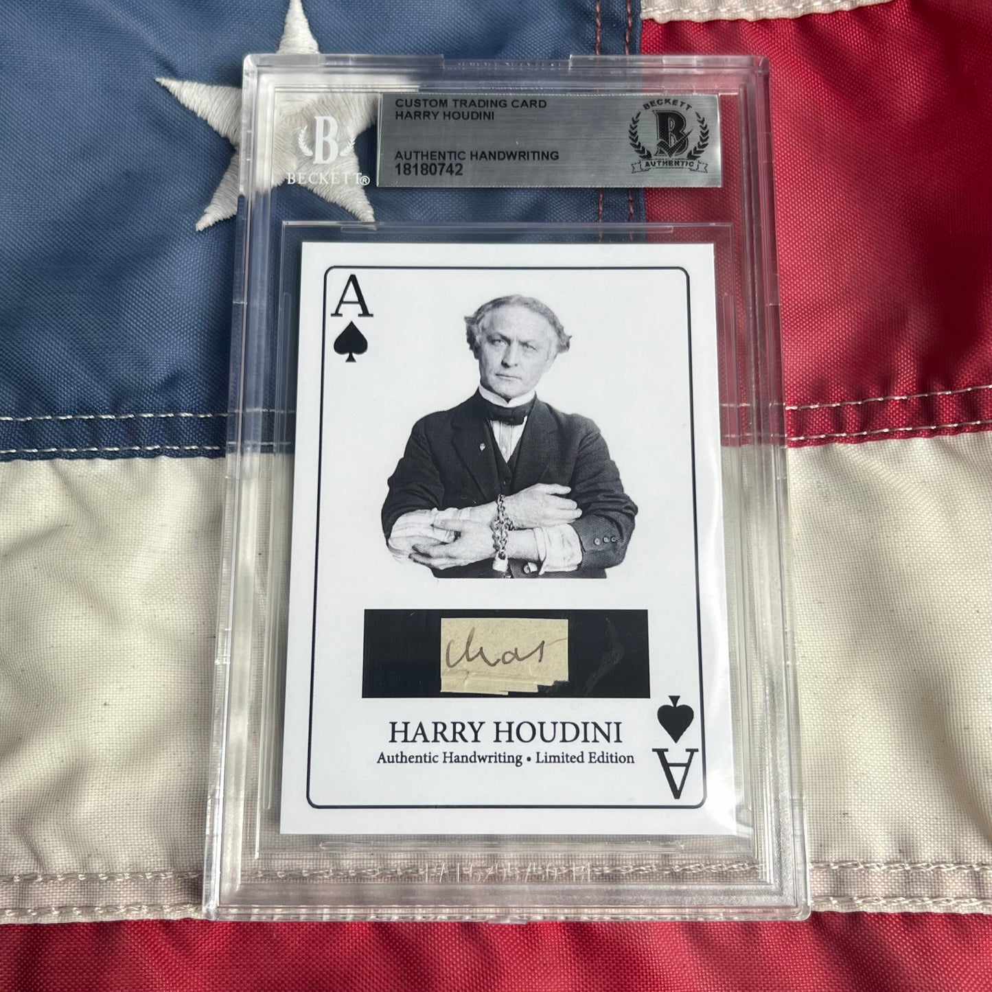 Harry Houdini Handwritten Word Cut from a Autograph Letter Signed Beckett BAS