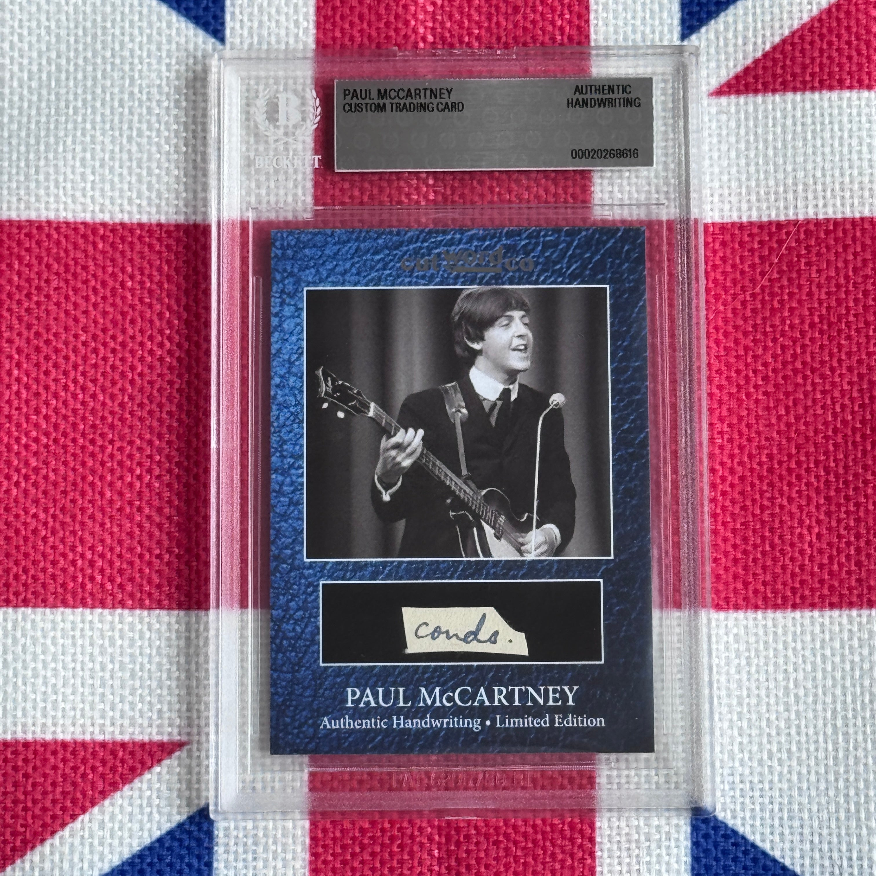 Paul McCartney Beckett Encapsulated Handwriting Removed From His