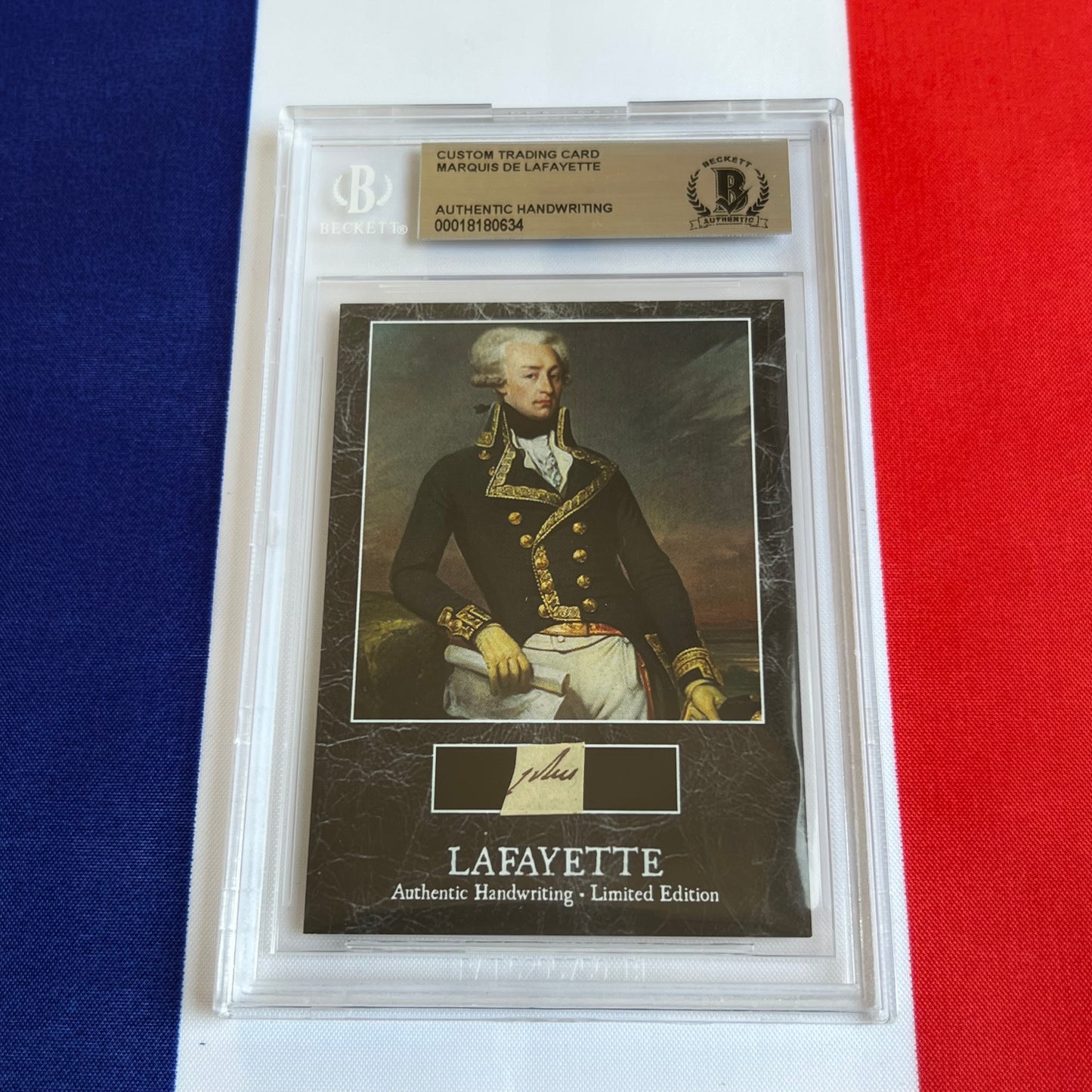 Marquis De Lafayette Beckett Encapsulated Handwriting Removed from an Autograph Document Signed