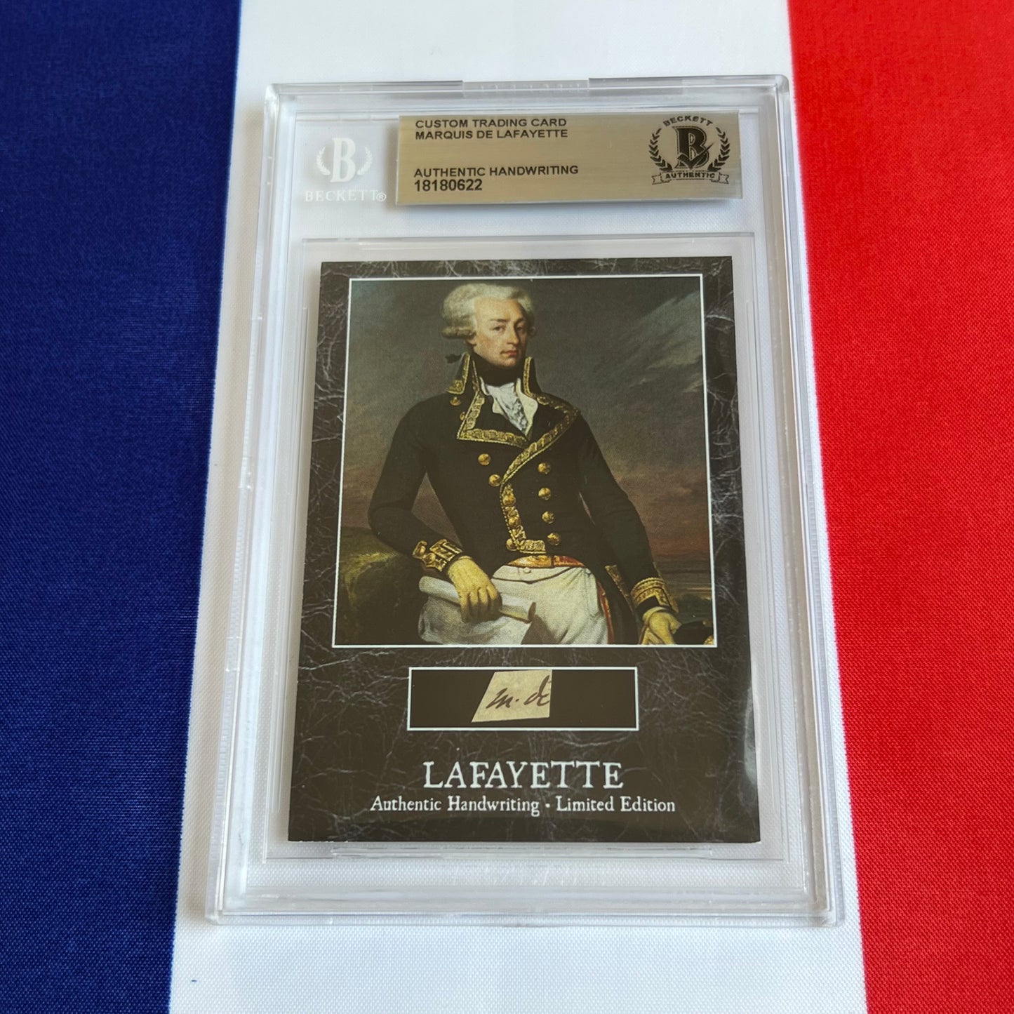 Marquis De Lafayette Beckett Encapsulated Handwriting Removed from an Autograph Document Signed