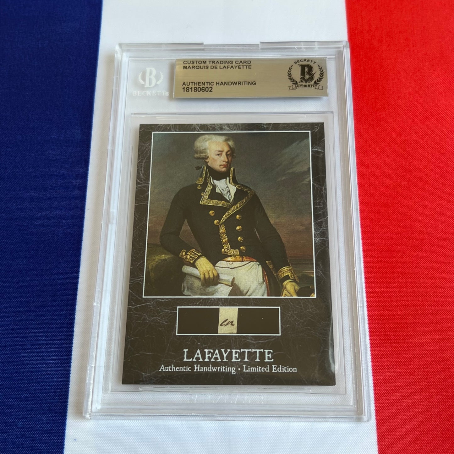 Marquis De Lafayette Beckett Encapsulated Handwriting Removed from an Autograph Document Signed