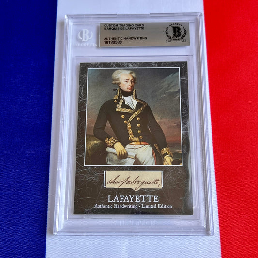 Marquis De Lafayette Beckett Encapsulated Handwriting Removed from an Autograph Document Signed