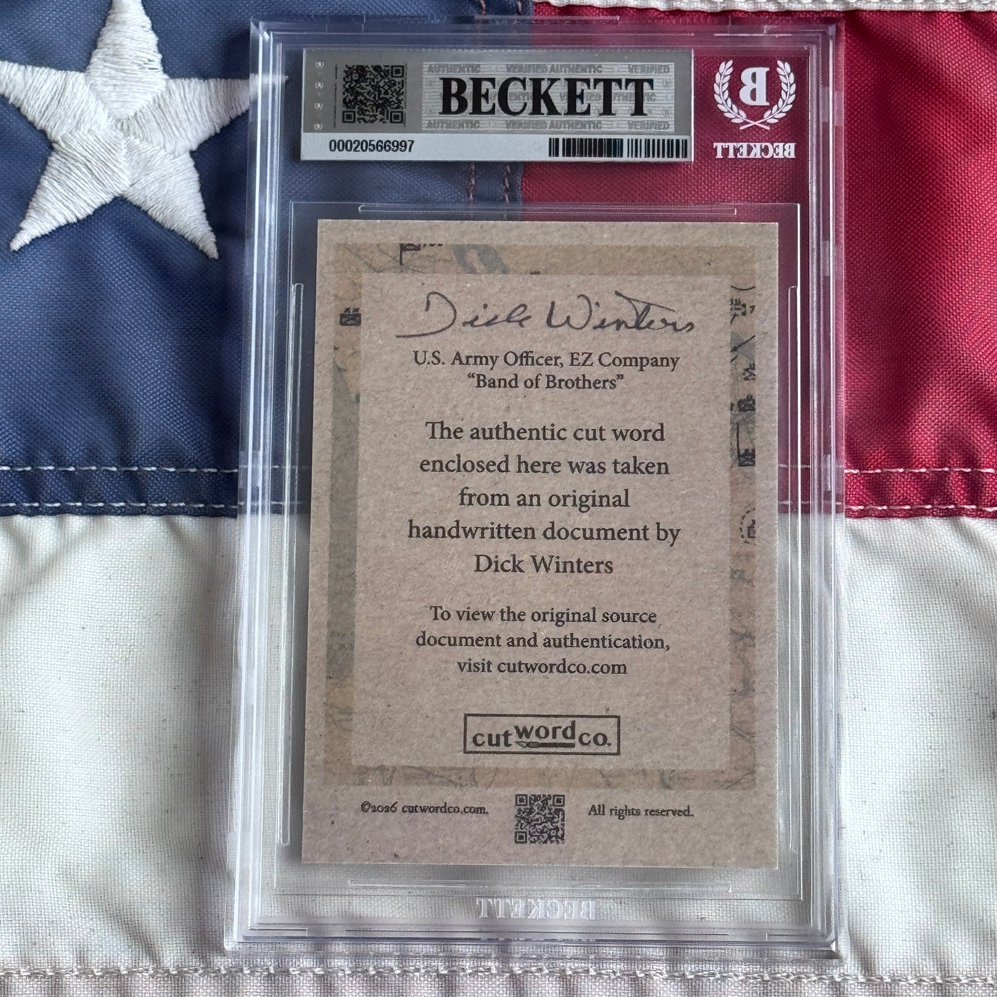 Dick Winters Beckett Handwriting Cut from BAND OF BROTHERS Autograph Letter Signed