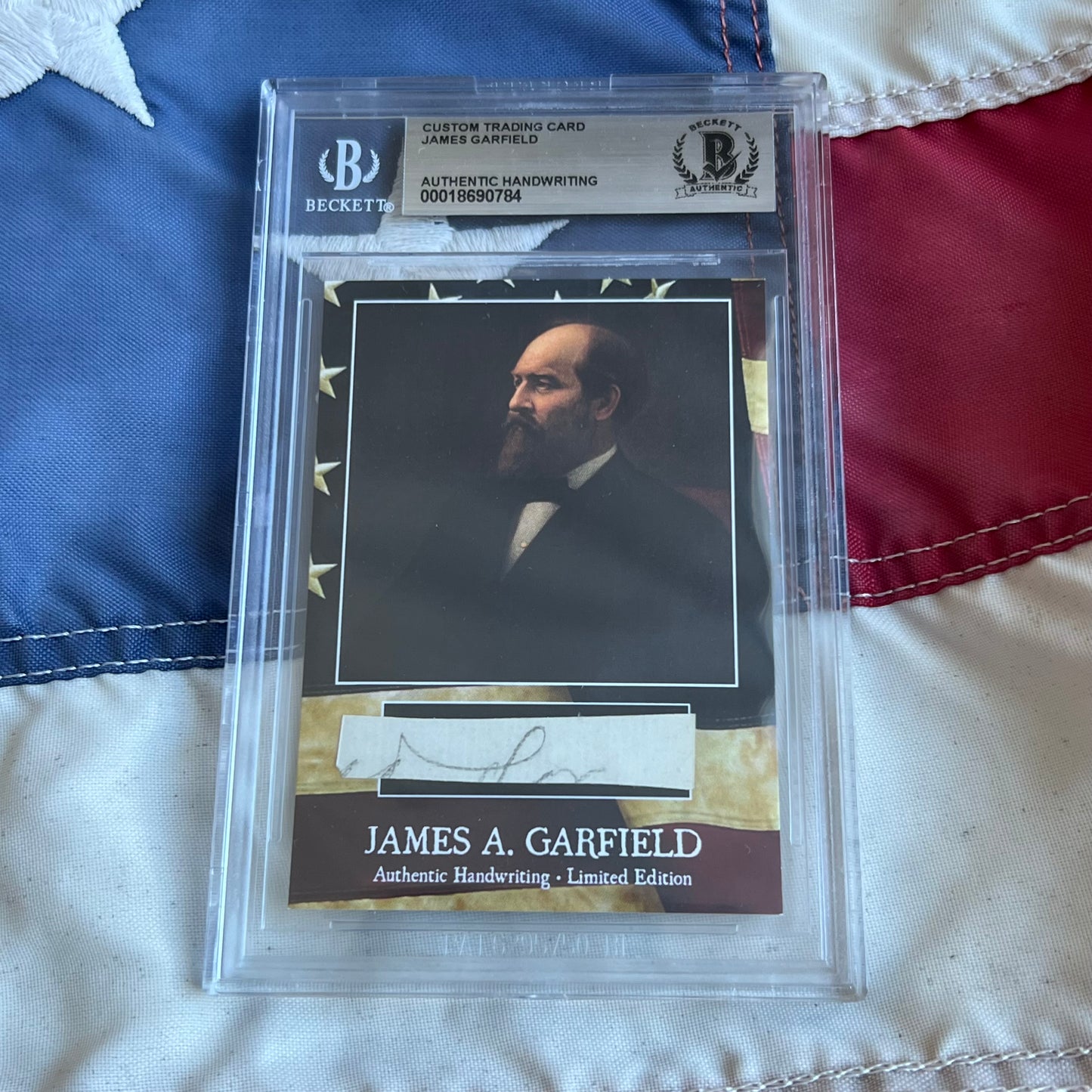 James Garfield Beckett Encapsulated Handwriting Removed from an Autograph Letter Signed