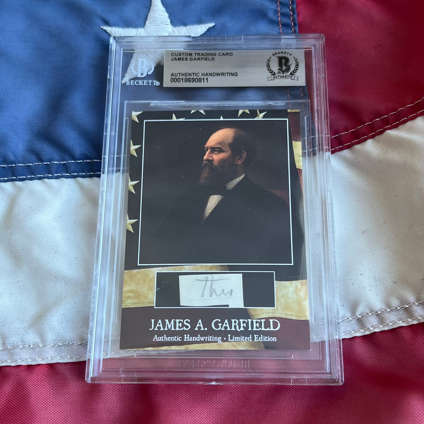 James Garfield Beckett Encapsulated Handwriting Removed from an Autograph Letter Signed