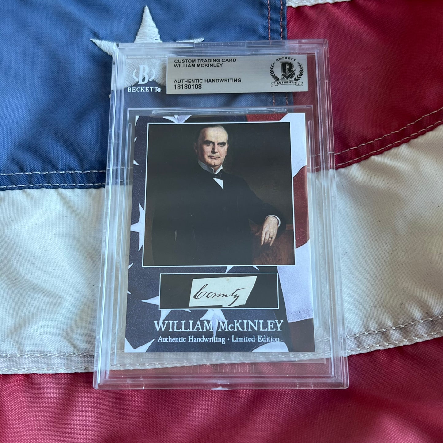 William McKinley Beckett Encapsulated Handwriting Removed from an Autograph Document Signed