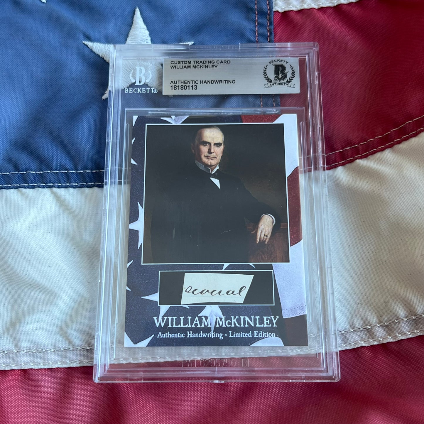 William McKinley Beckett Encapsulated Handwriting Removed from an Autograph Document Signed