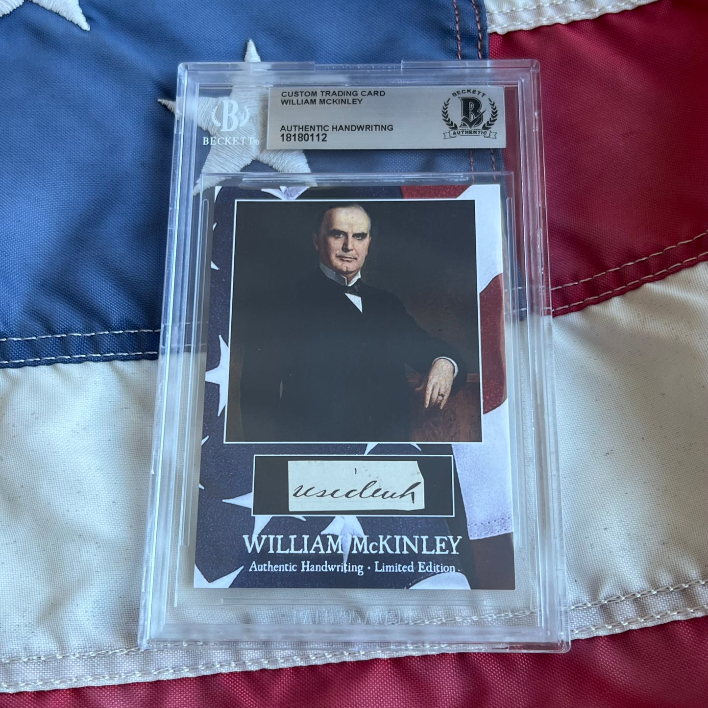 William McKinley Beckett Encapsulated Handwriting Removed from an Autograph Document Signed