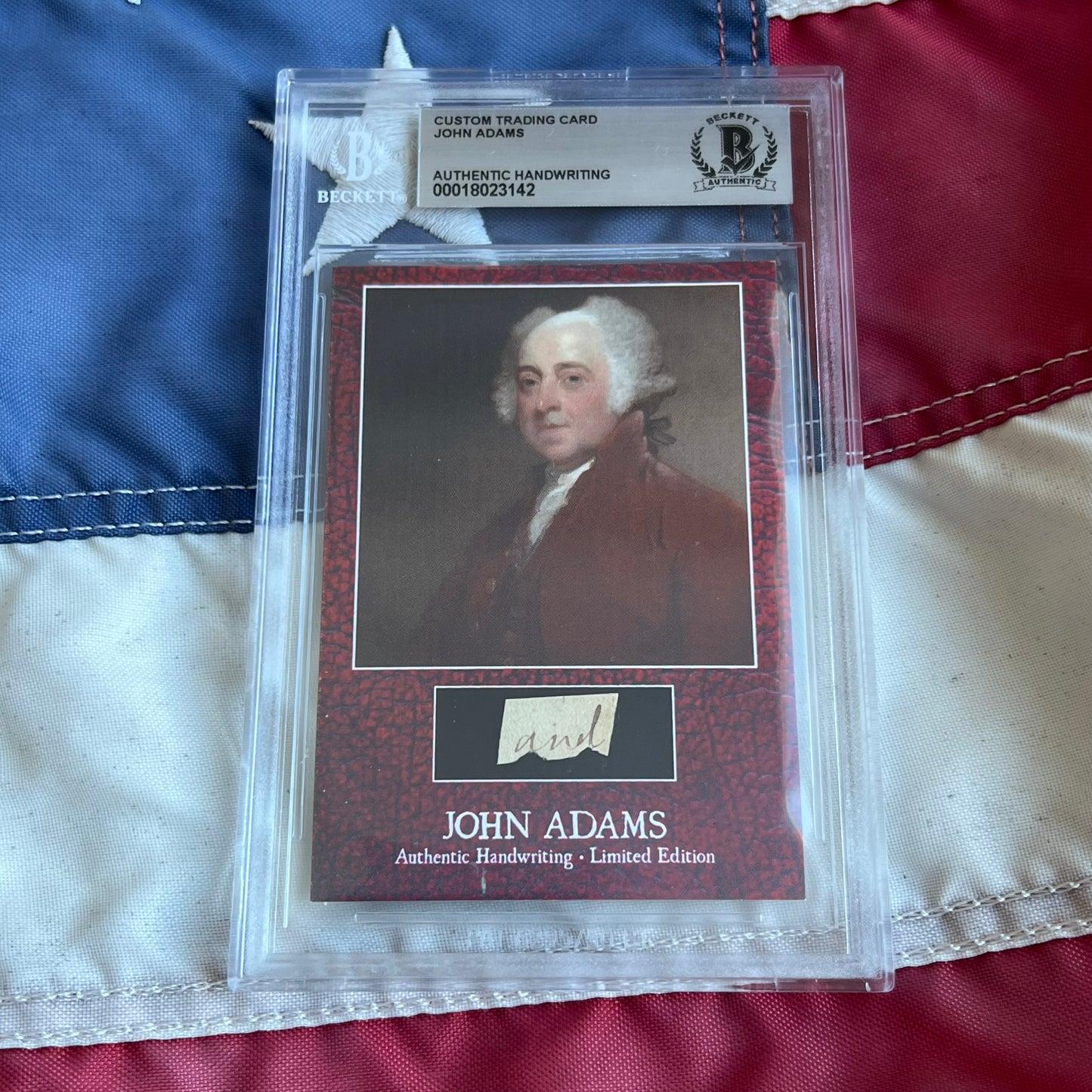 John Adams Beckett Encapsulated Handwriting Removed from an Autograph Document Signed