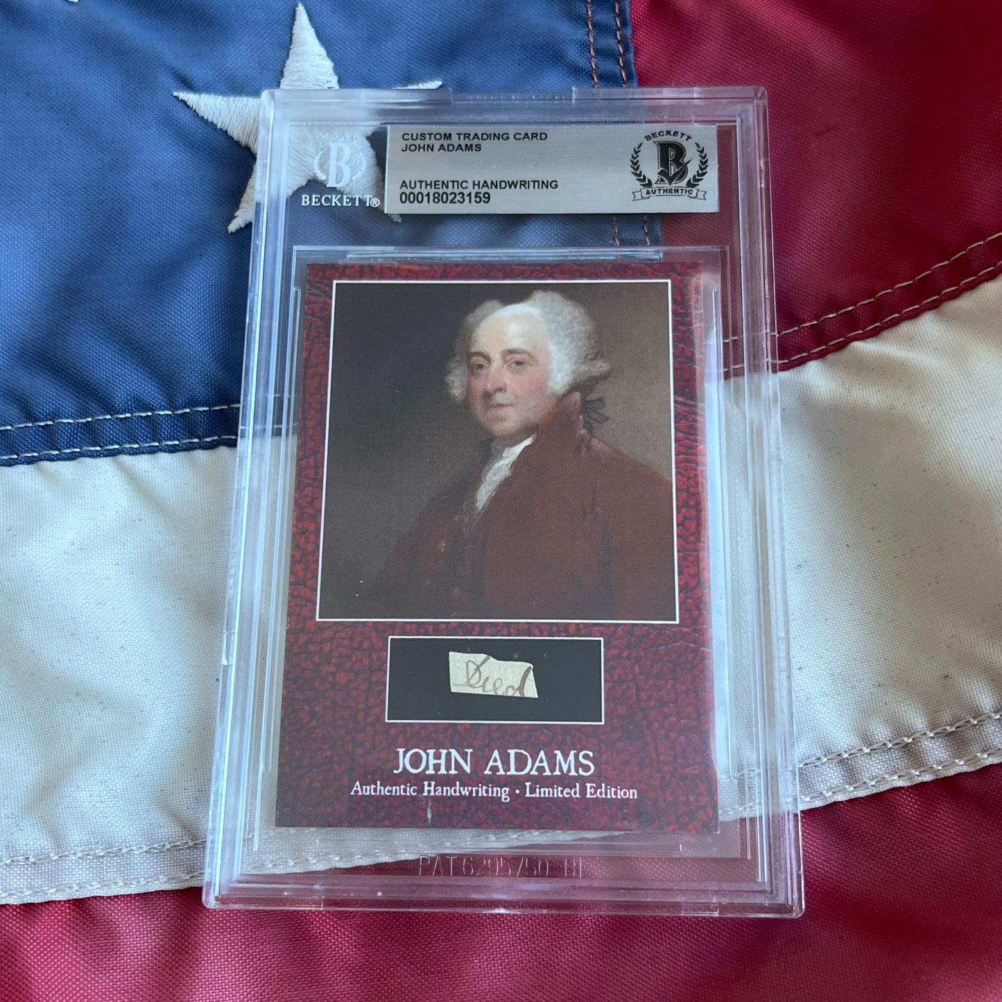 John Adams Beckett Encapsulated Handwriting Removed from an Autograph Document Signed