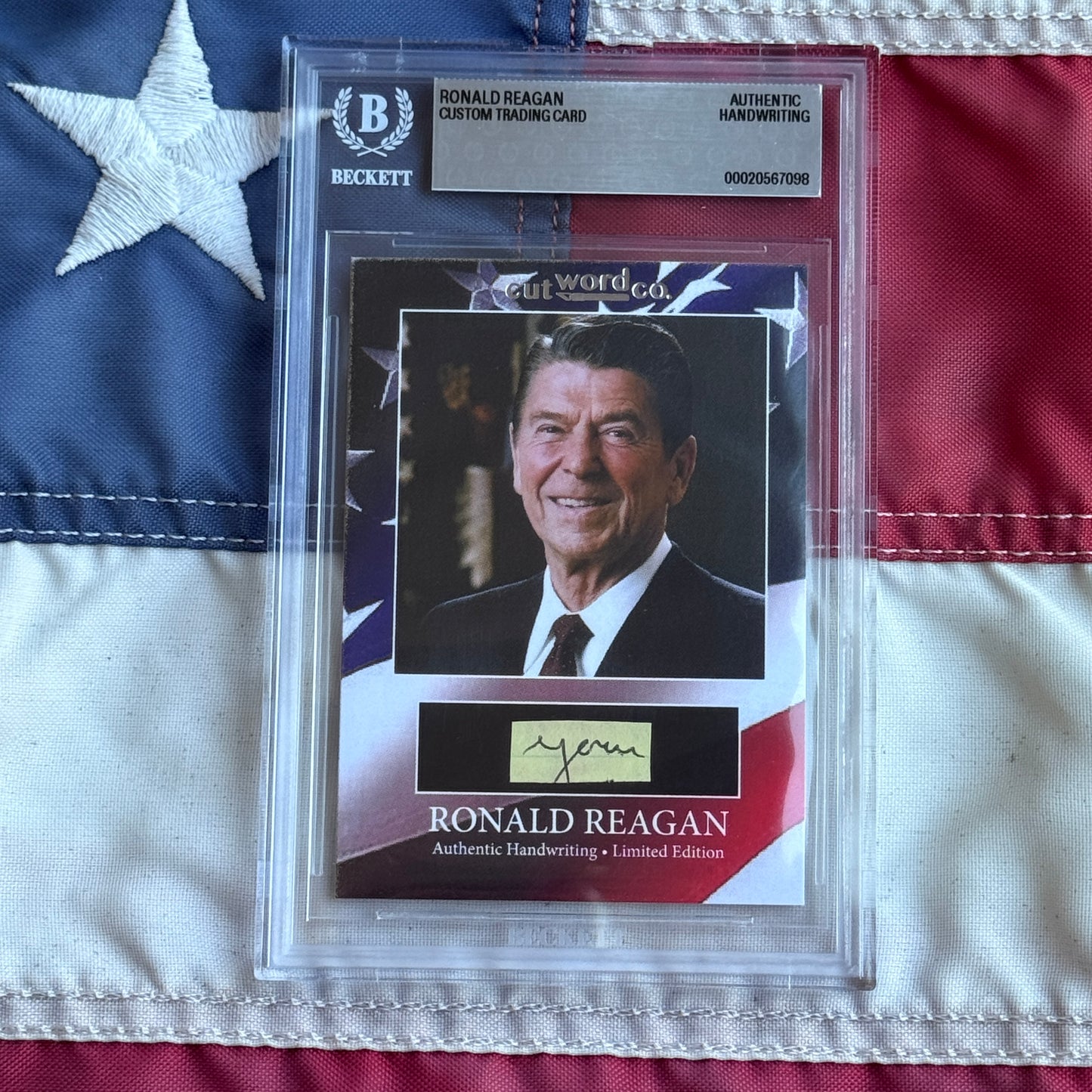 Ronald Reagan Handwritten Word Cut from an Autograph Letter Signed Beckett BAS