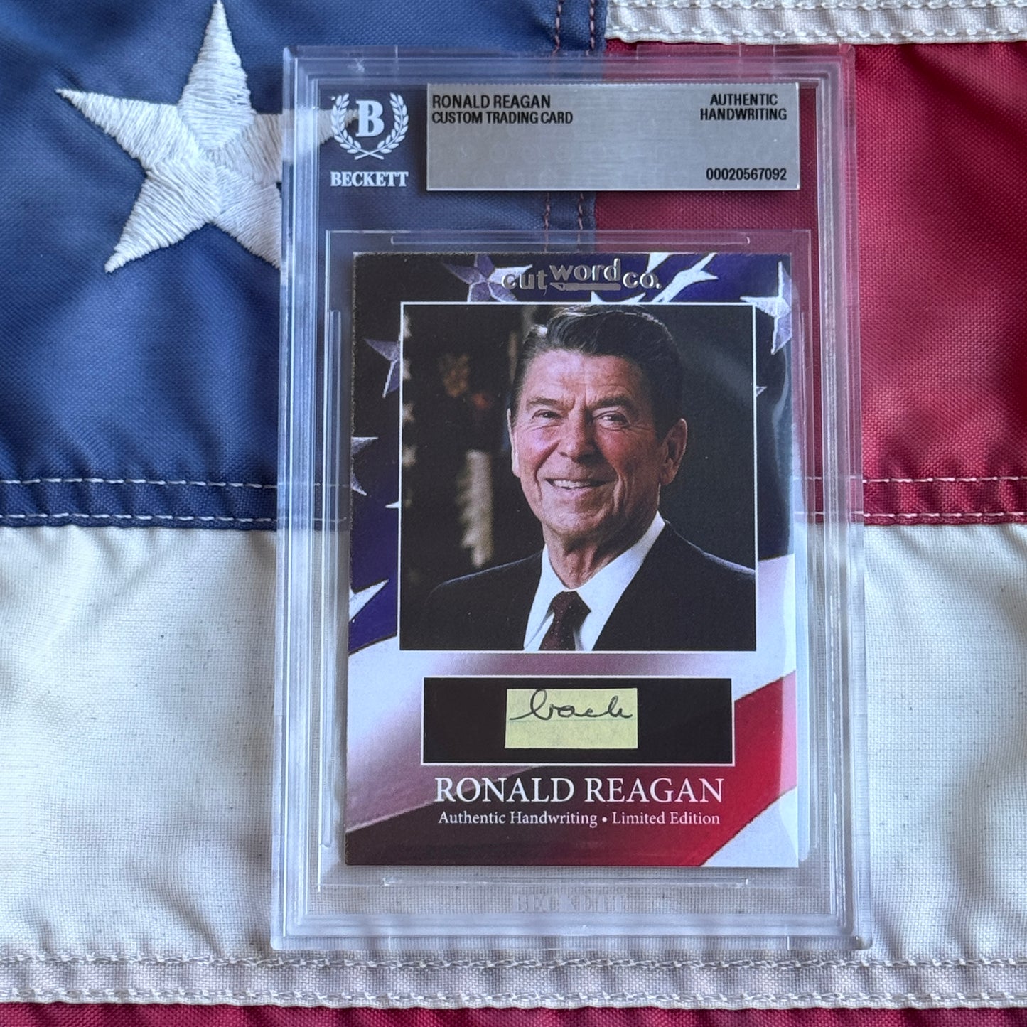 Ronald Reagan Handwritten Word Cut from an Autograph Letter Signed Beckett BAS