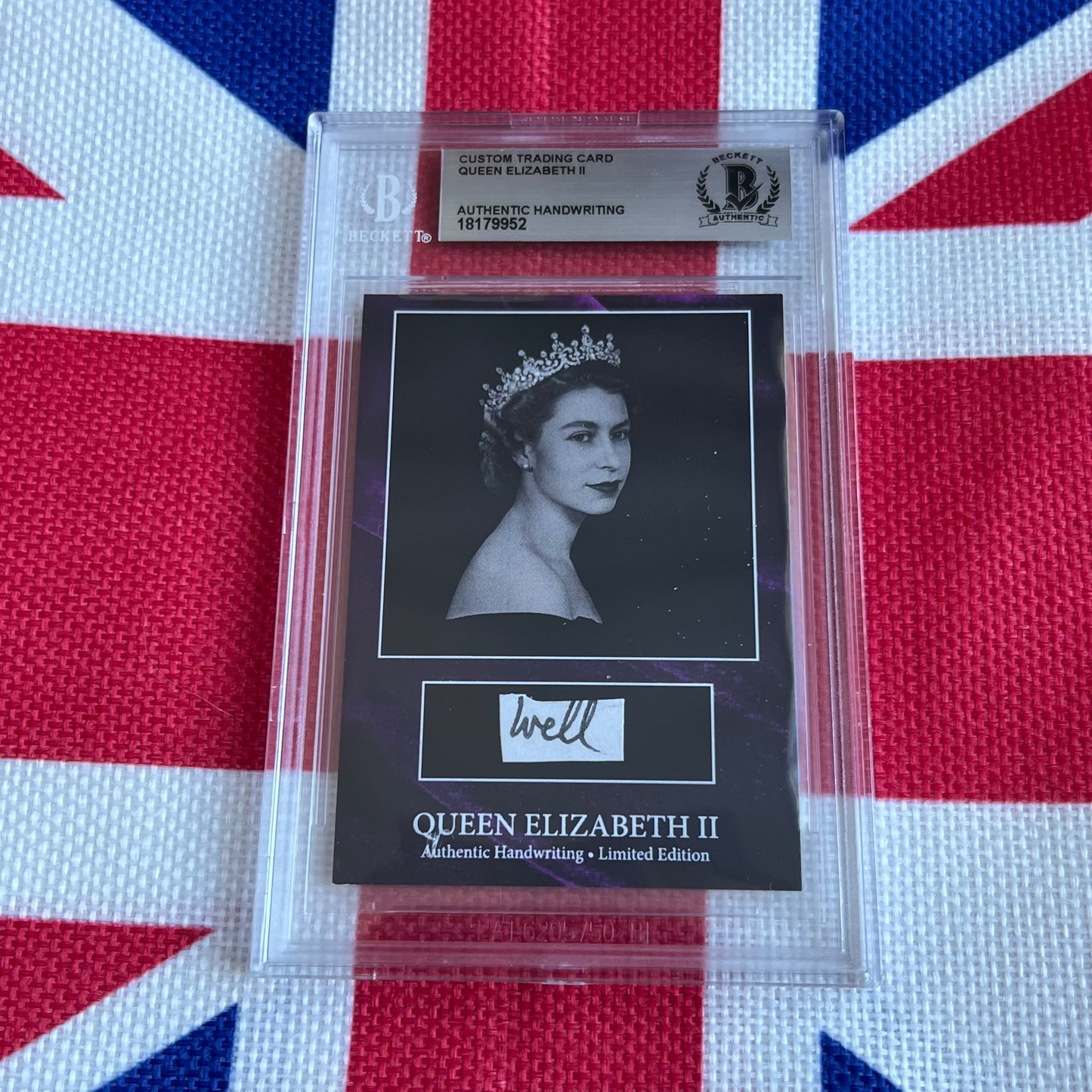 Queen Elizabeth II Beckett Encapsulated Handwriting Removed from an Autograph Letter Signed
