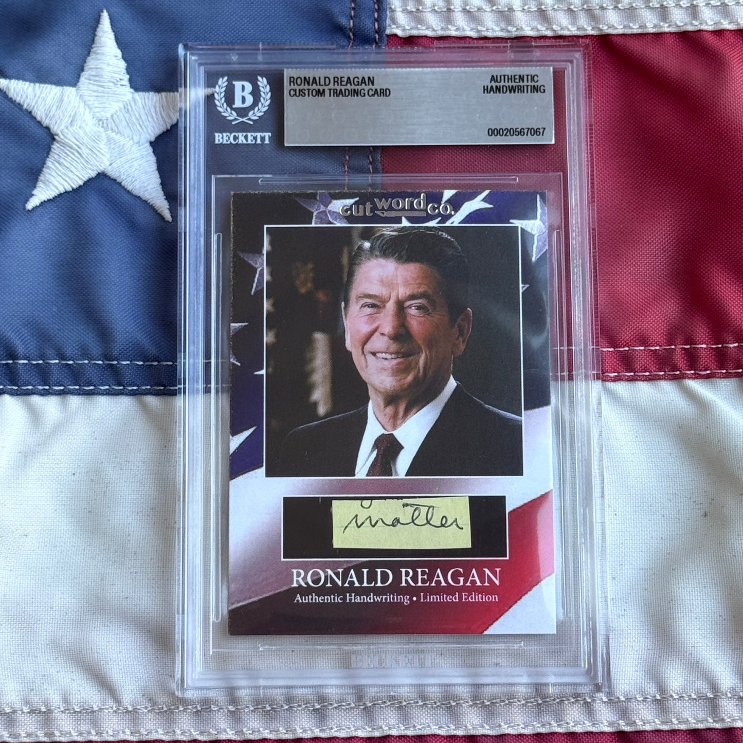 Ronald Reagan Handwritten Word Cut from an Autograph Letter Signed Beckett BAS