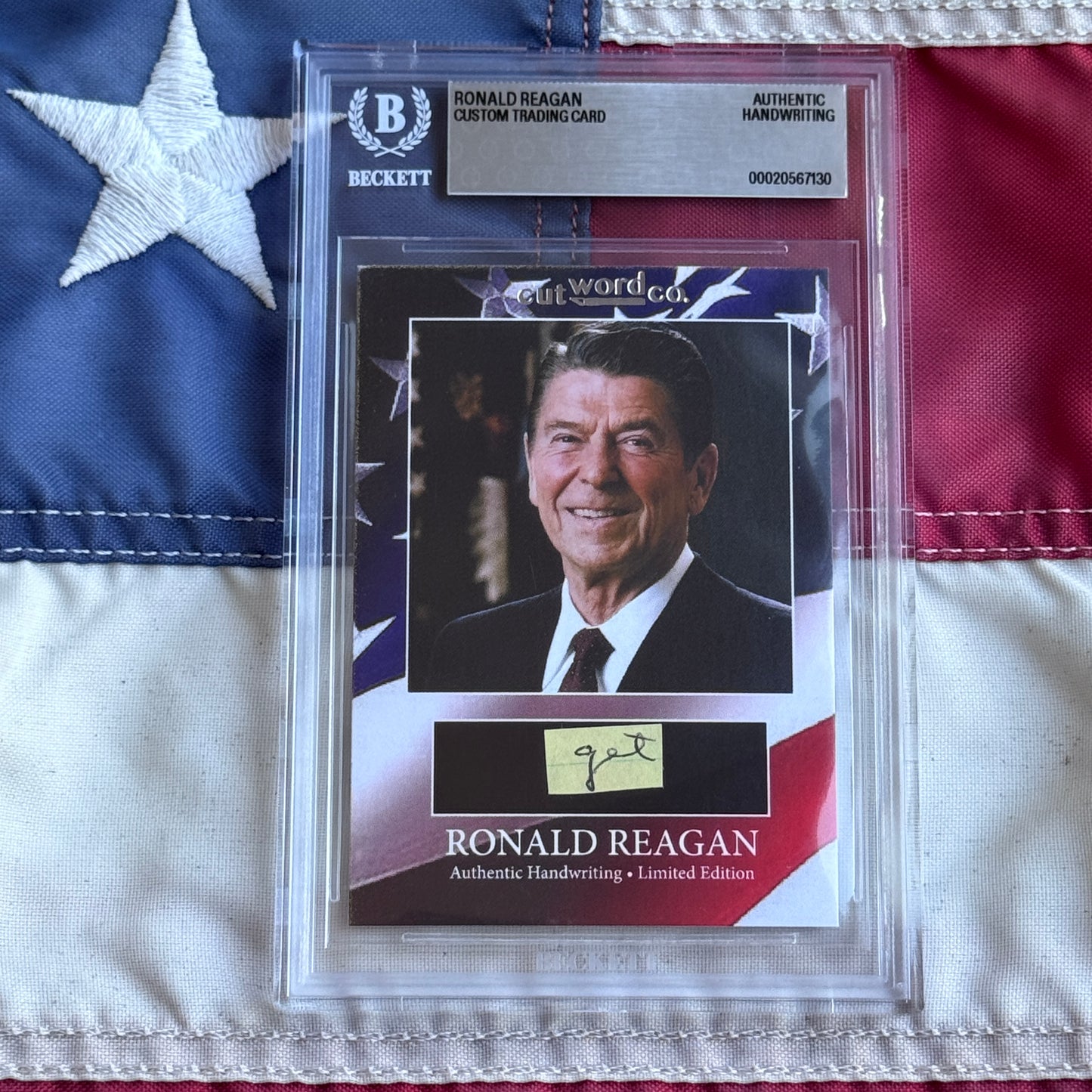 Ronald Reagan Handwritten Word Cut from an Autograph Letter Signed Beckett BAS