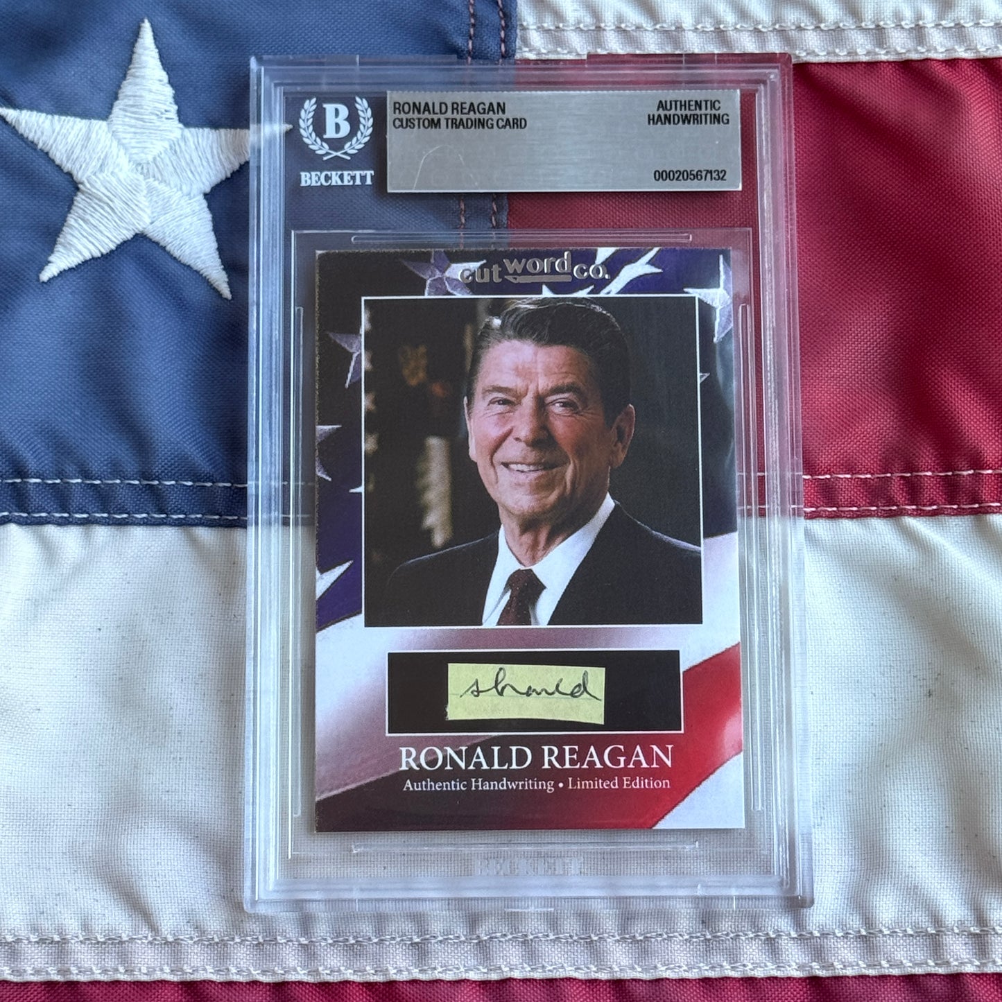 Ronald Reagan Handwritten Word Cut from an Autograph Letter Signed Beckett BAS