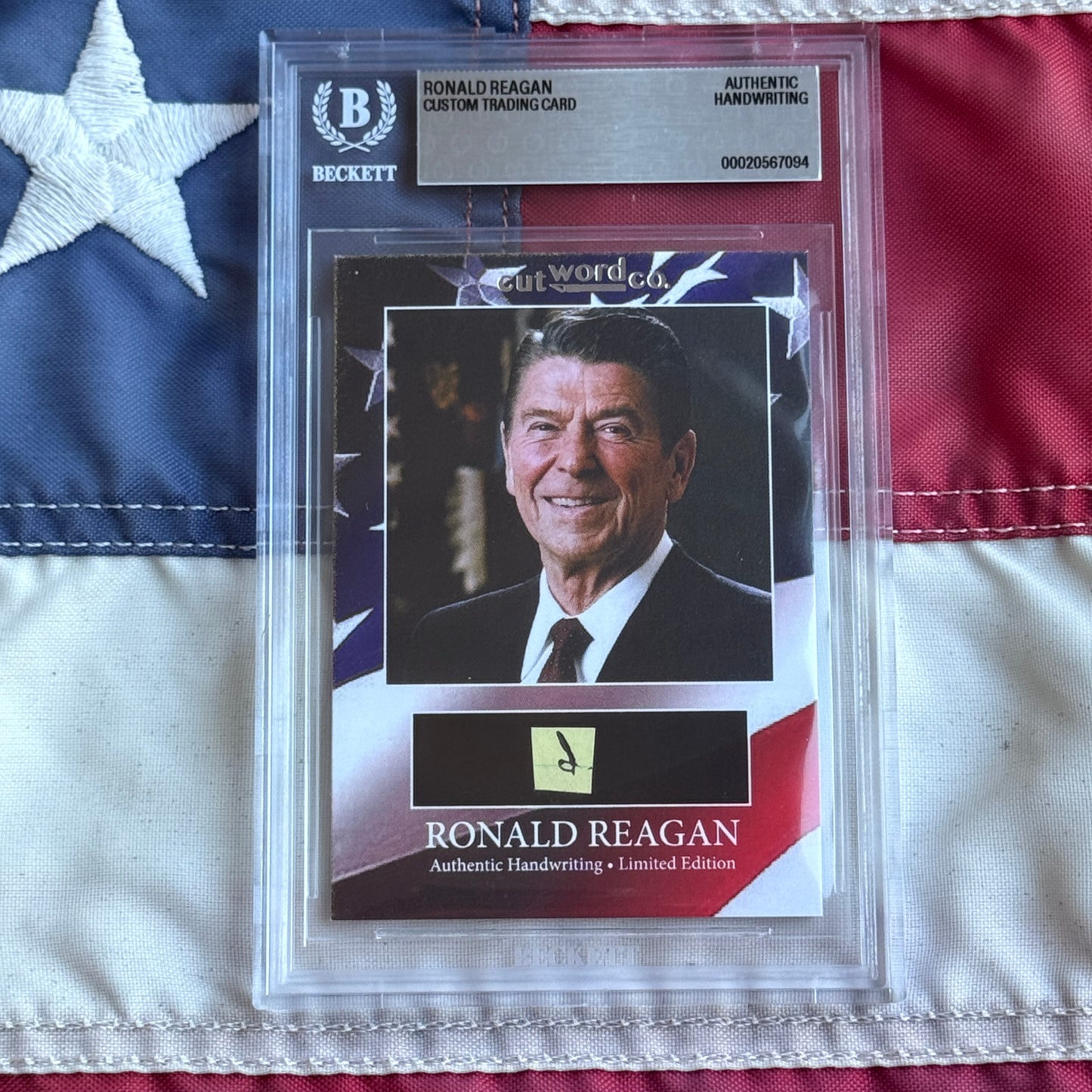 Ronald Reagan Handwritten Word Cut from an Autograph Letter Signed Beckett BAS