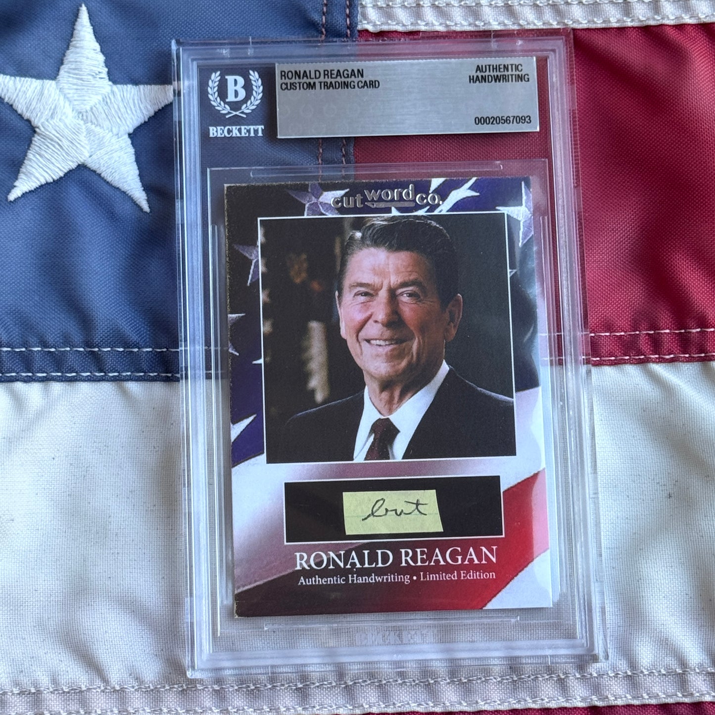 Ronald Reagan Handwritten Word Cut from an Autograph Letter Signed Beckett BAS